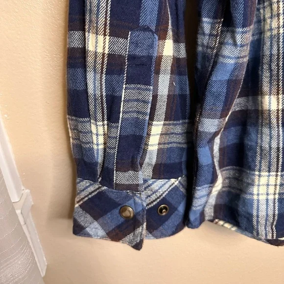 Legendary Stockyards Men’s Heavy Flannel Snap Down Shirt Size XL Blue - Picture 6 of 6